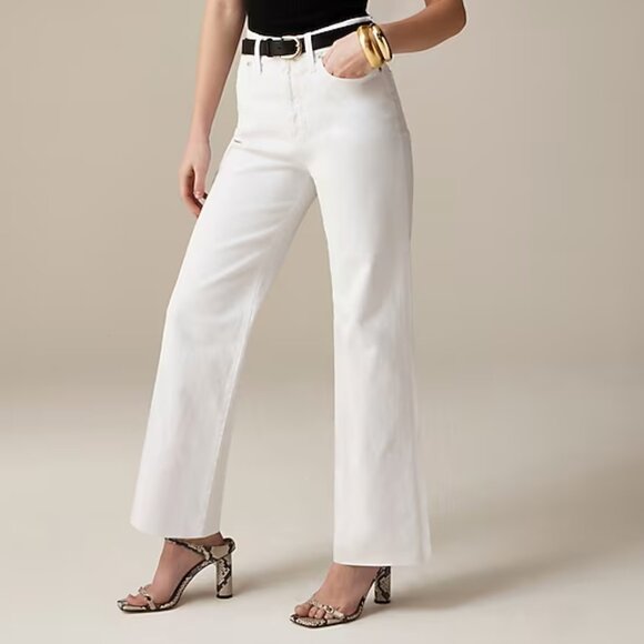 J Crew Women's Slim wide-leg jean in white wash Size Tall 27 White Color - Picture 2 of 8